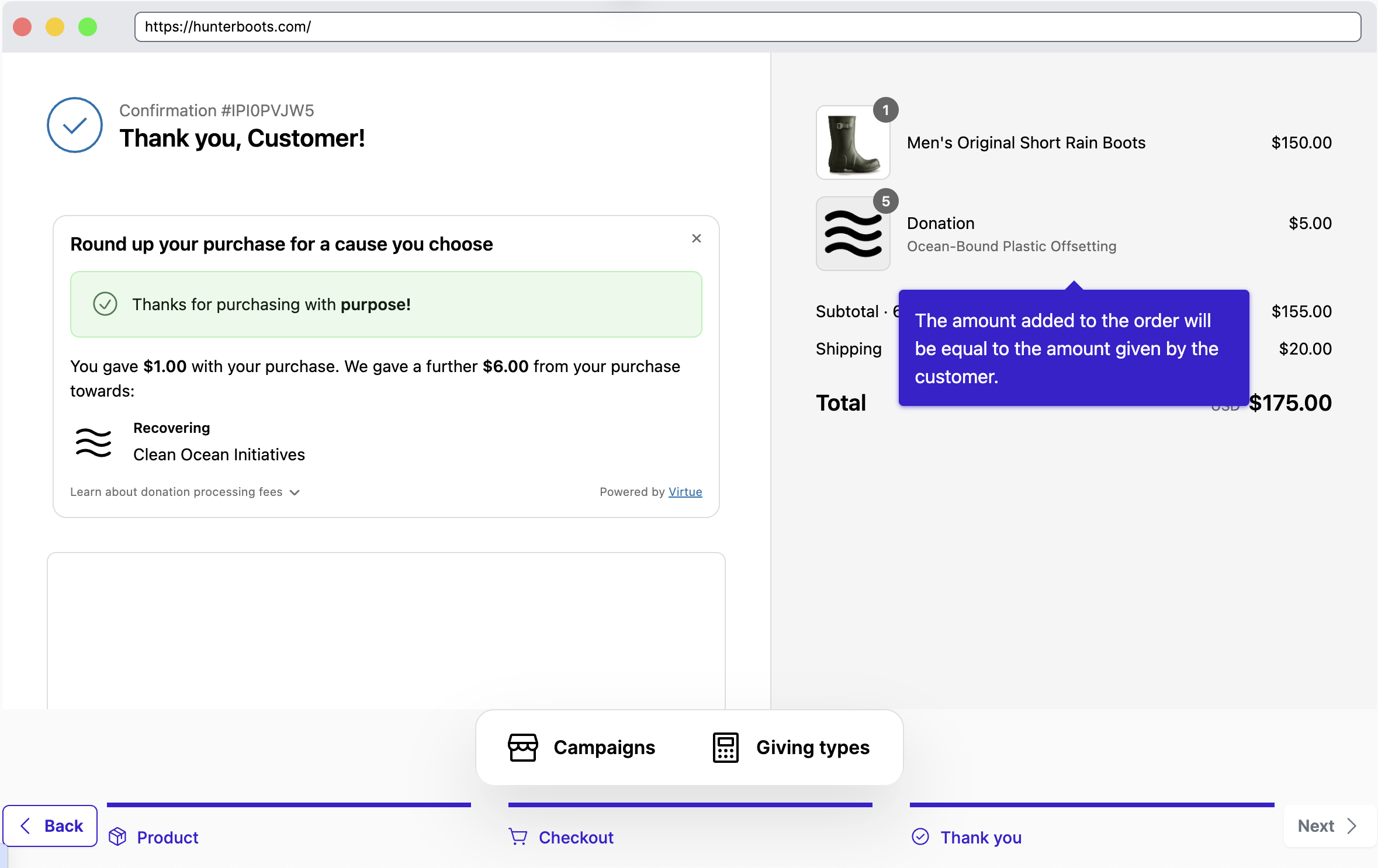 Thank you Page Shopify App Demo
