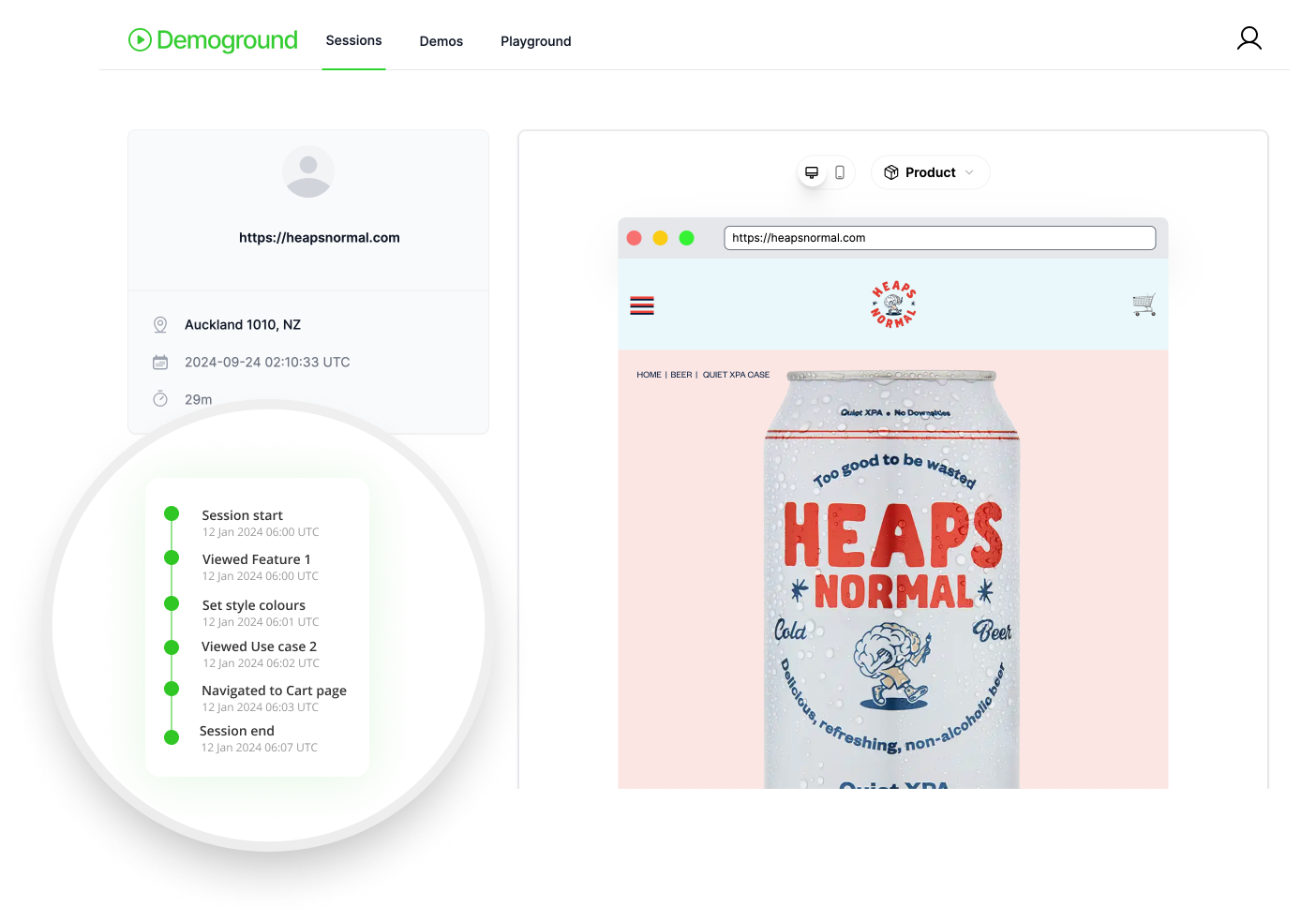 Demoground optimization dashboard screenshot