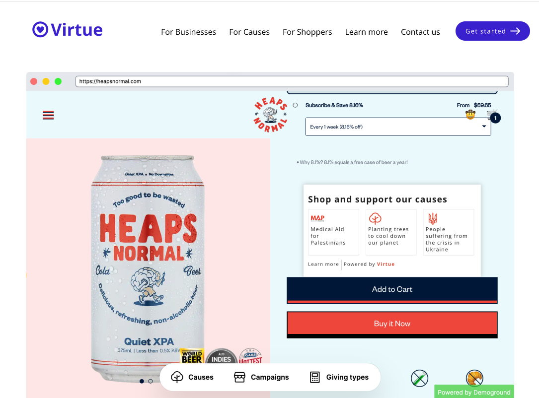 Website embed feature screenshot